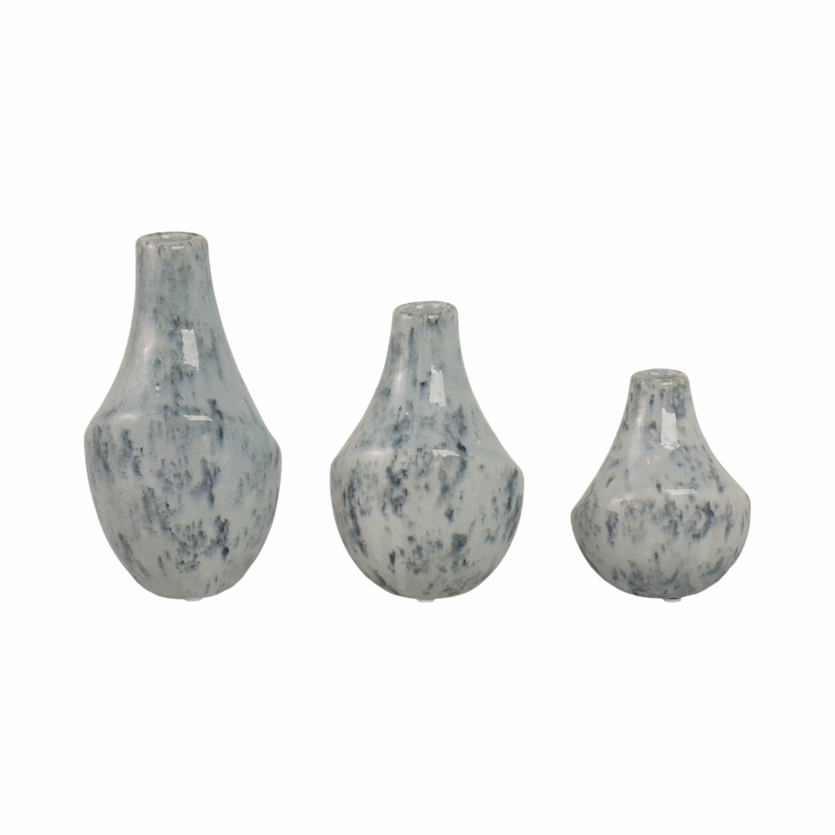 S/3 5/7/9" Klamath Ceramic Vases, Multi