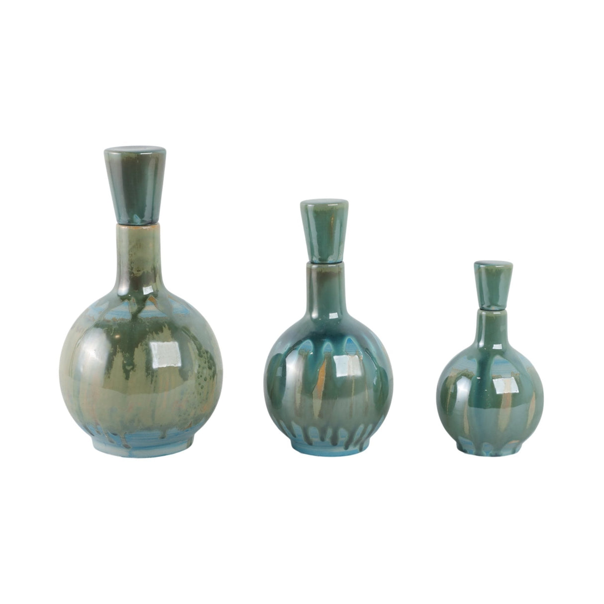 S/3 9/12/14" Keizer Ceramic Bottles