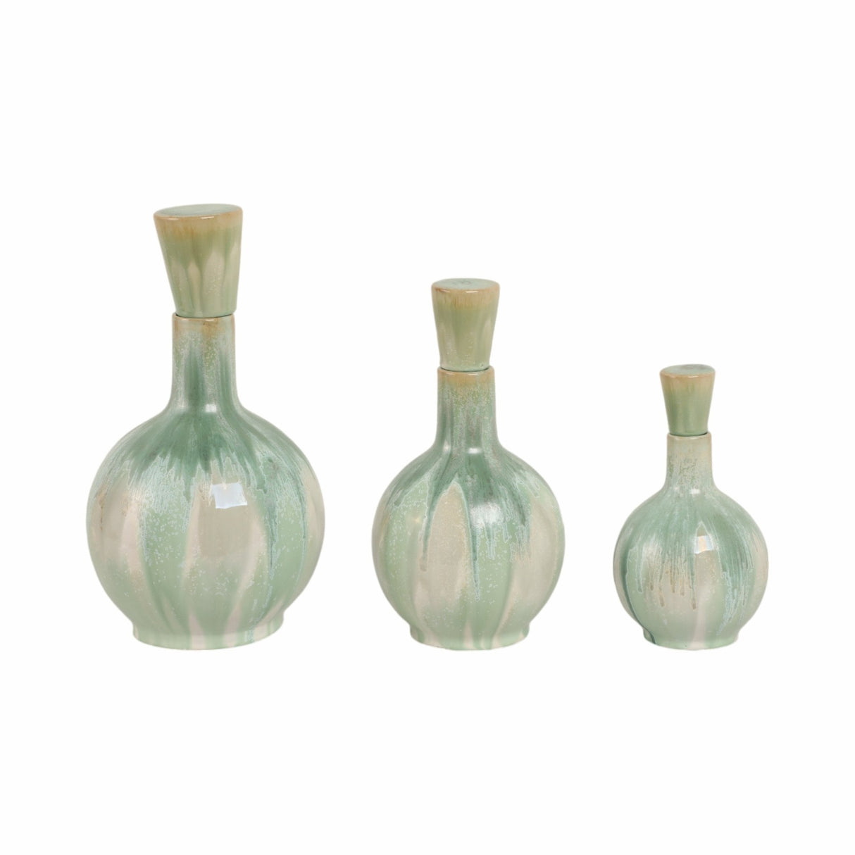 S/3 9/12/14" Sherwood Ceramic Bottles