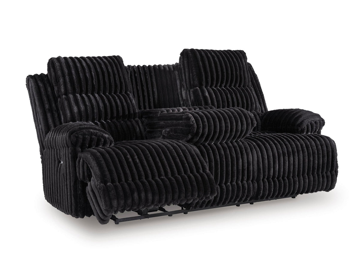 Technique Power Reclining Sofa with Drop Down Table