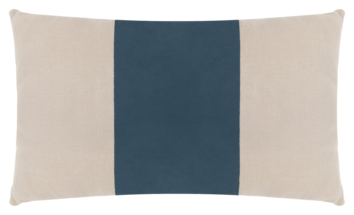 Denim Velvet Linen Kidney Pillow