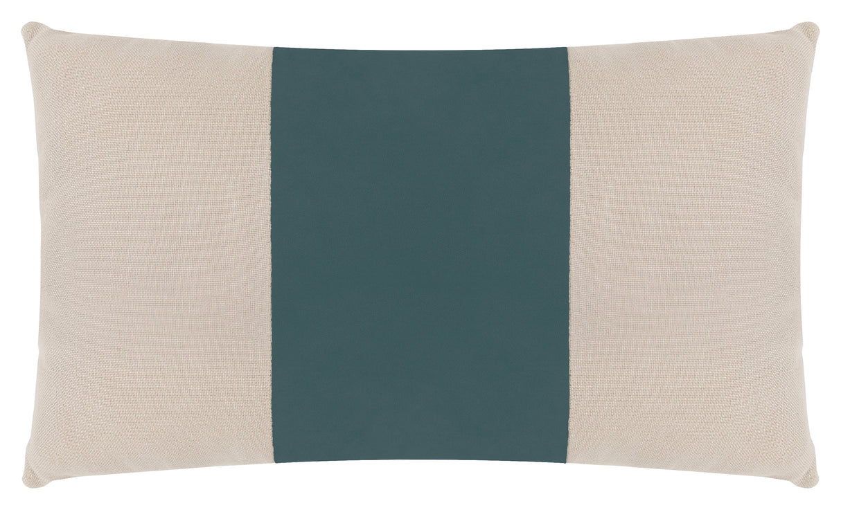 Lagoon Velvet Linen Kidney Pillow