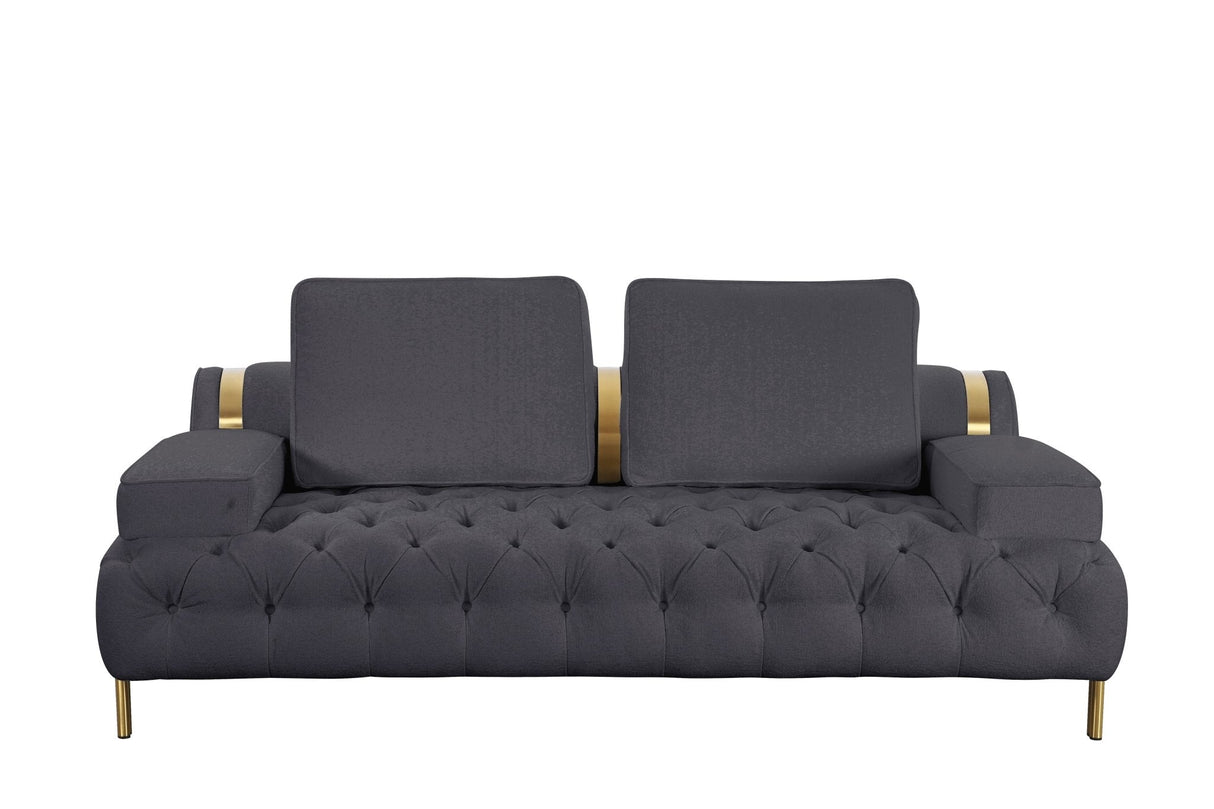 Tufting Dark Grey Loveseat