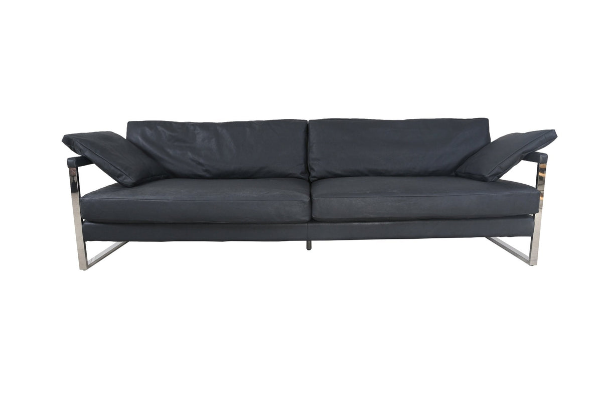 Winter Black Leather Sofa