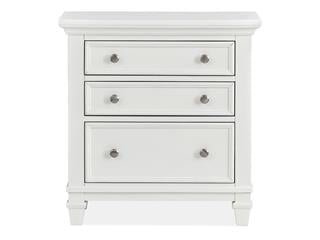 Wood Drawer Nightstand - White KD