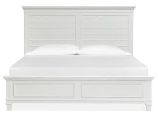 Wood Queen Panel Bed - White KD