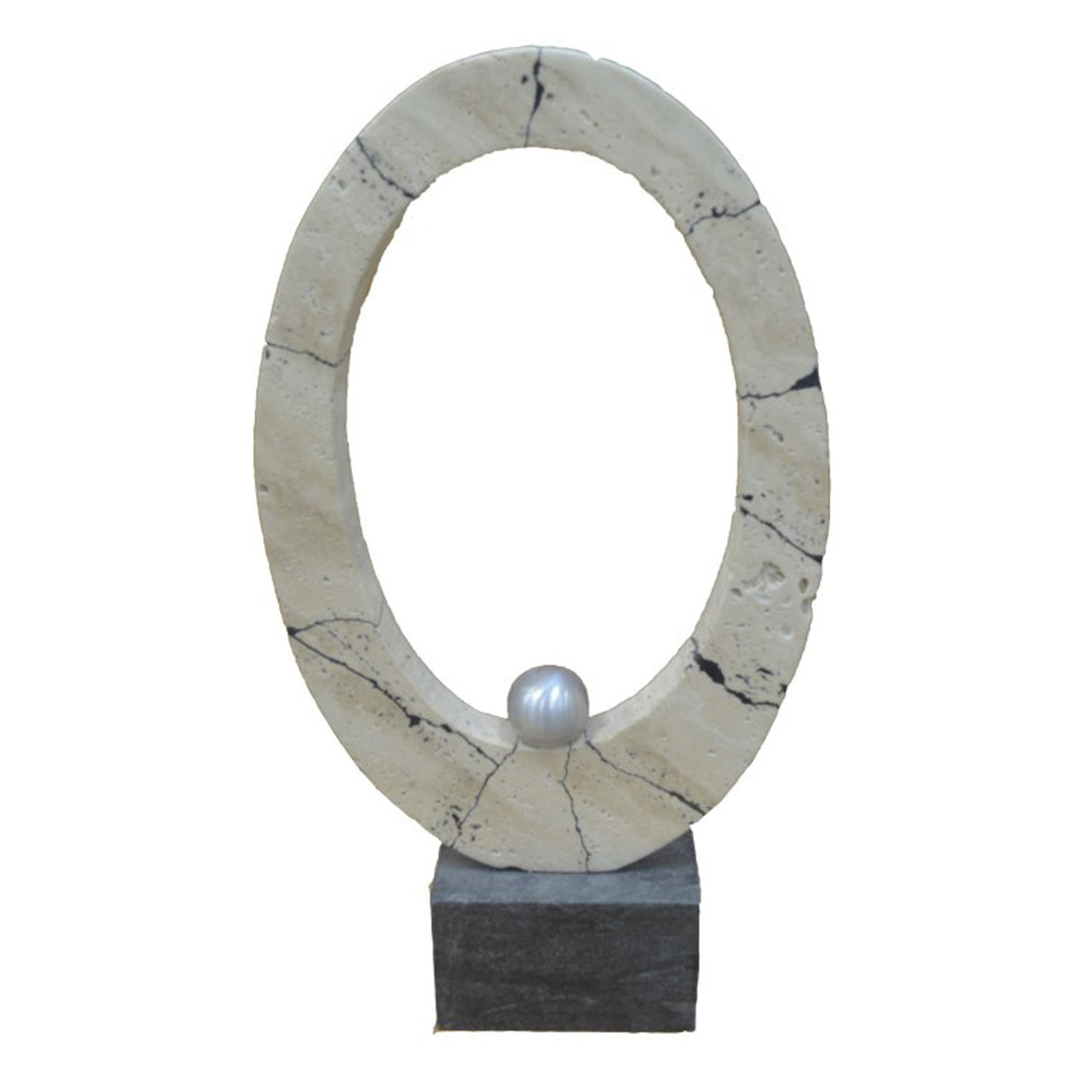 18" Gorda Travertine Ring Statuary