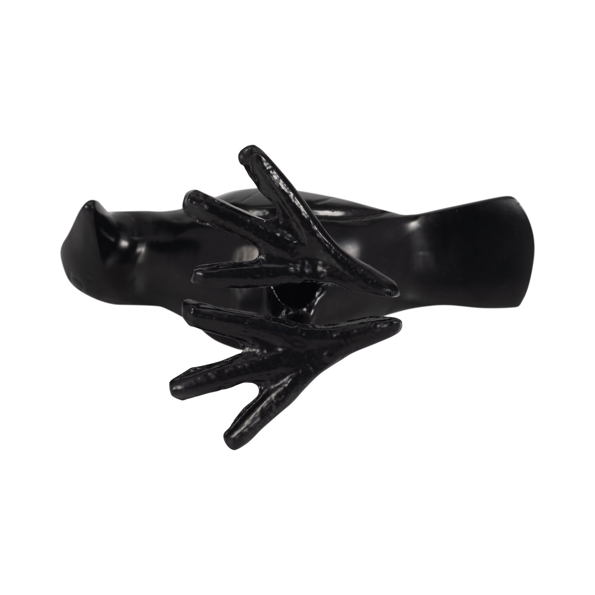 6" Crow Taper Candle Holder, Black