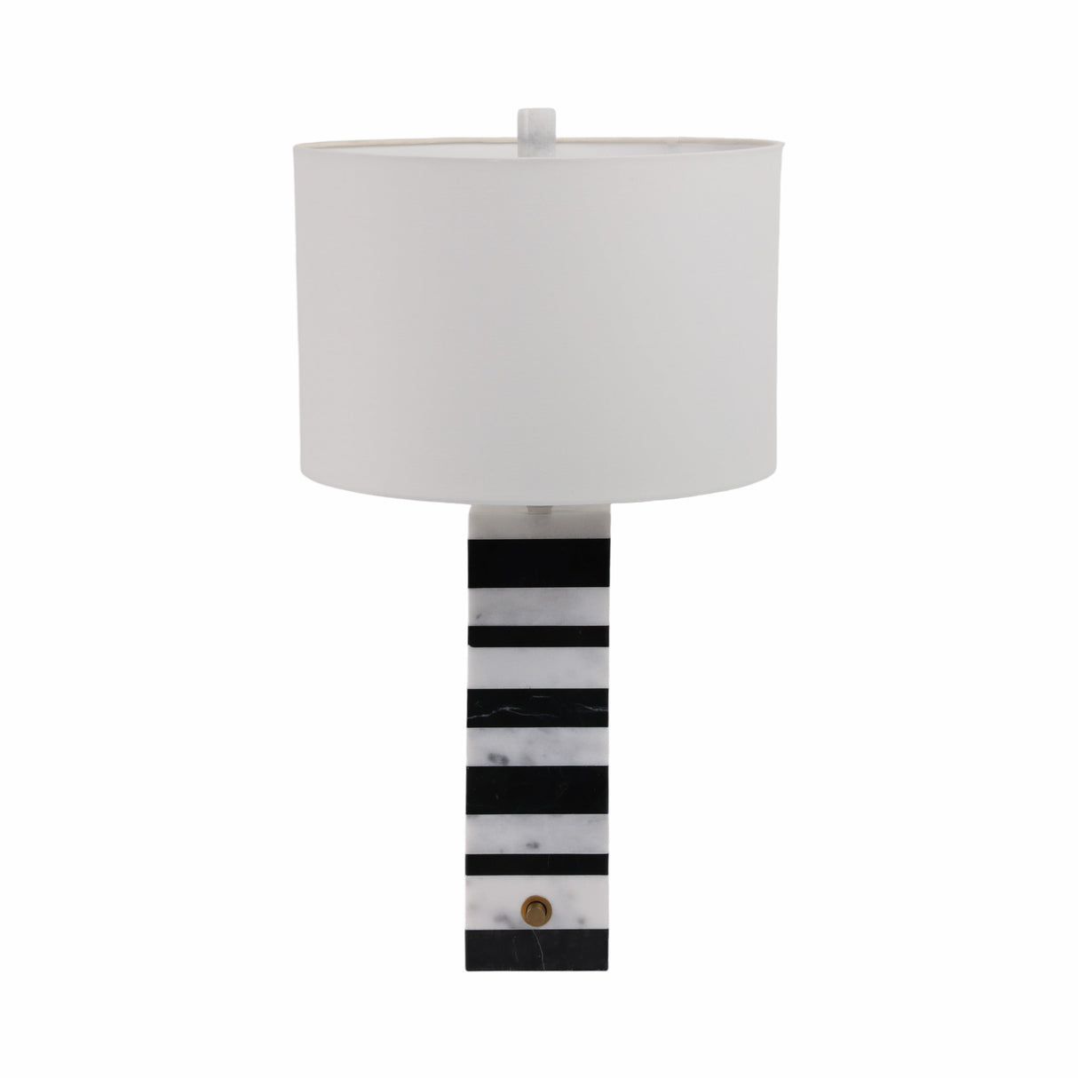 27" Aadrik Marble Table Lamp, Black/white