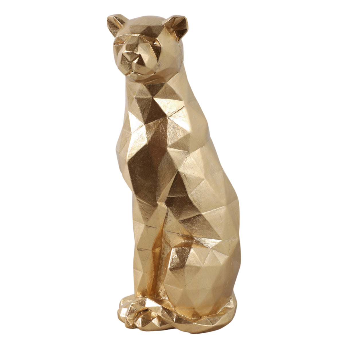 10" Sitting Leopard, Gold