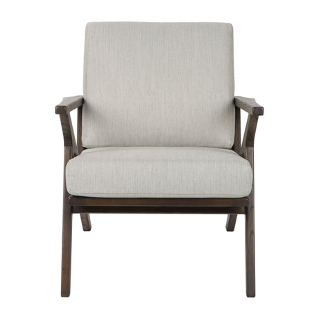 32" Cressida Wood Accent Chair, Ivory