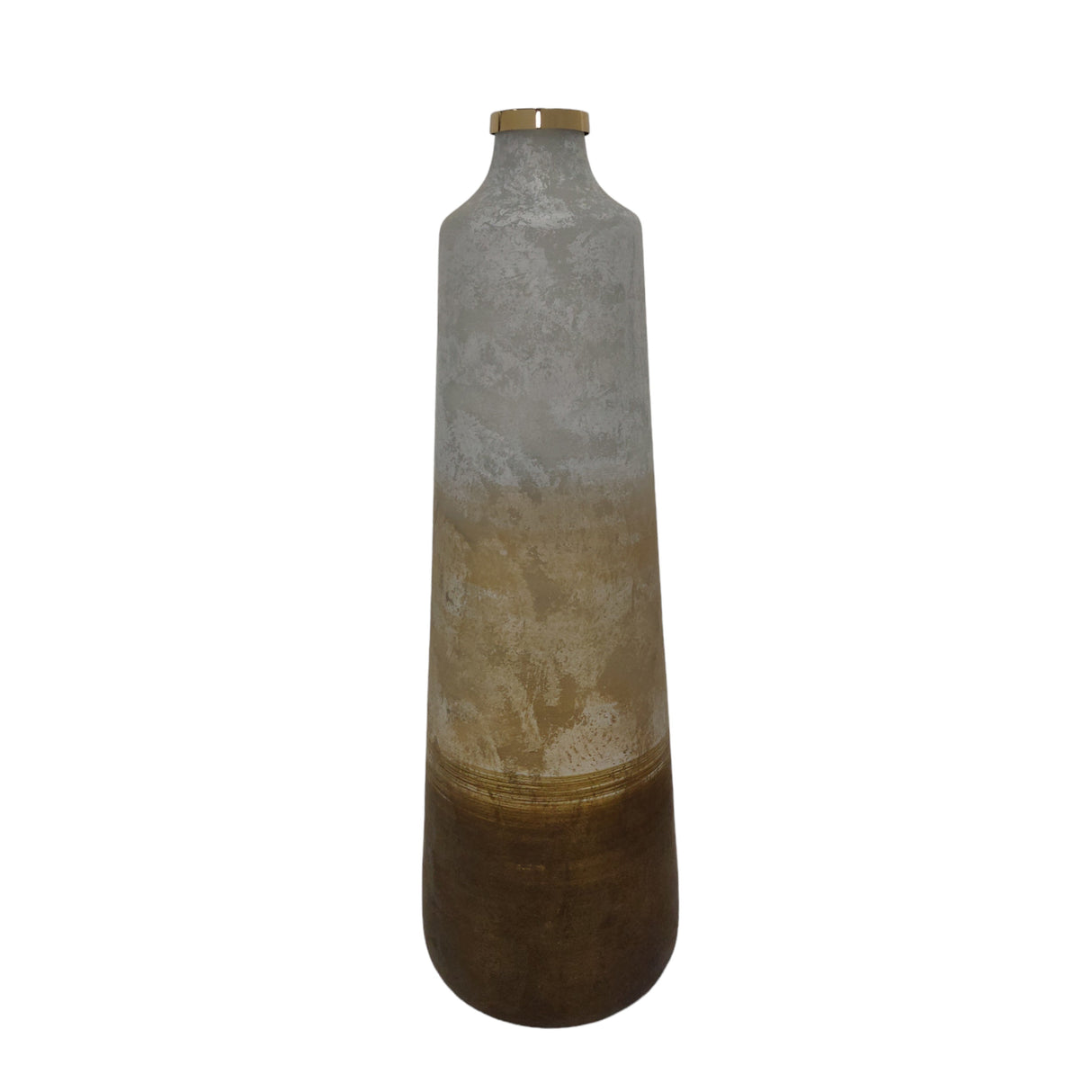 25" Gold Ombre Floor Vase, White/gold