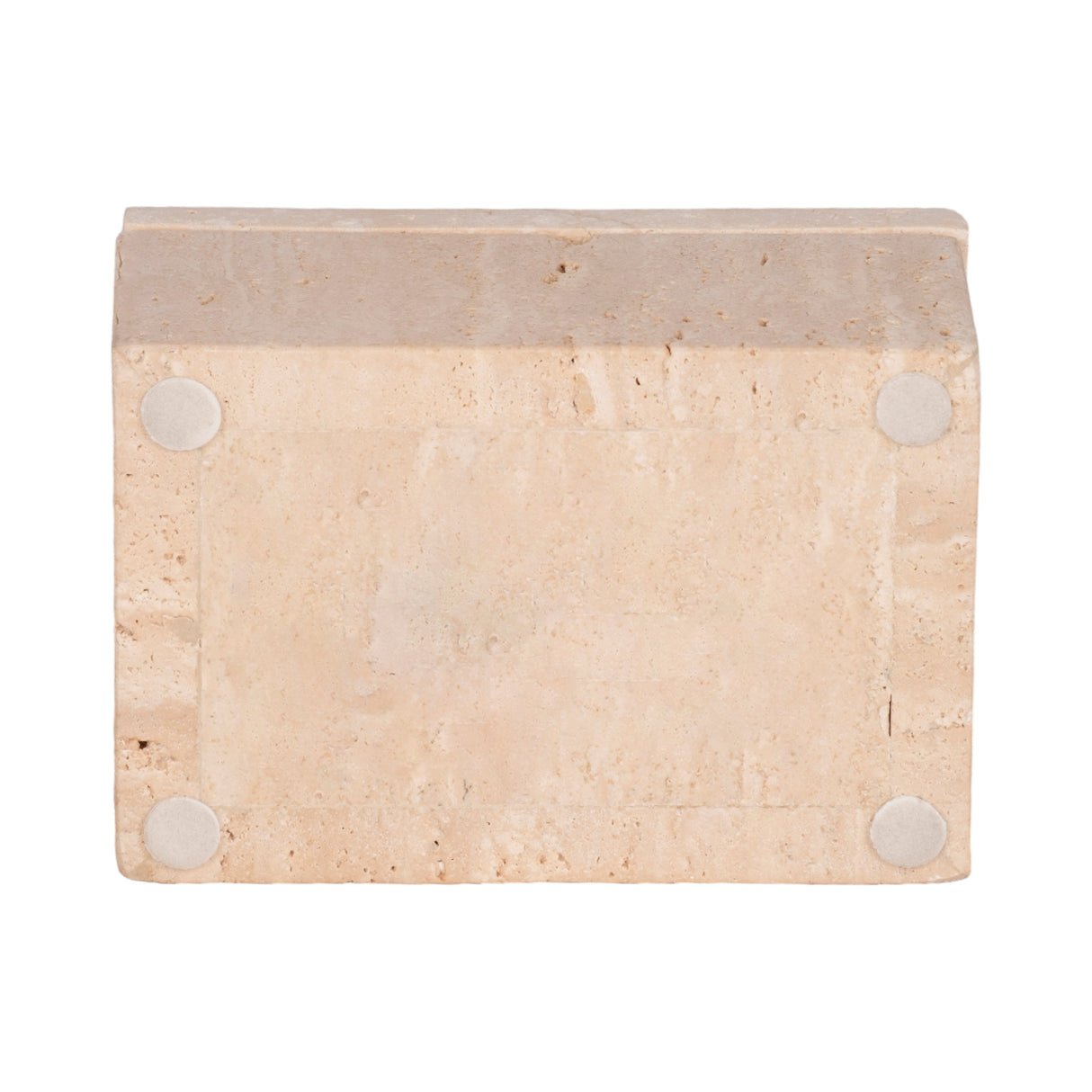 6" Travertine Box, Tan