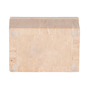 6" Travertine Box, Tan