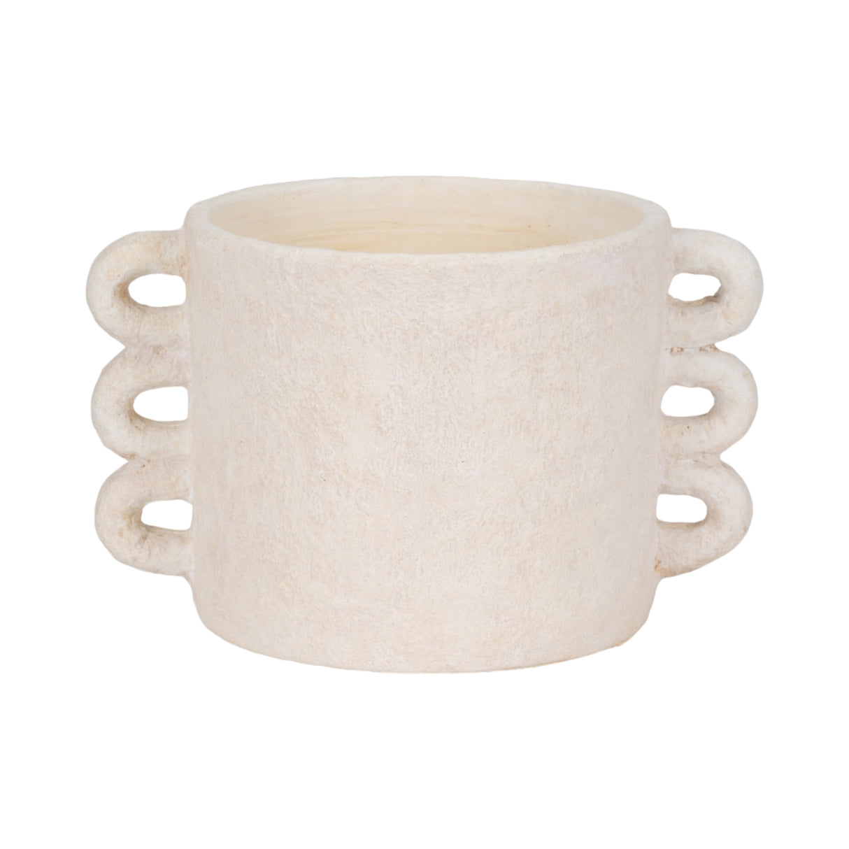 13" Arch Handle Planter, White