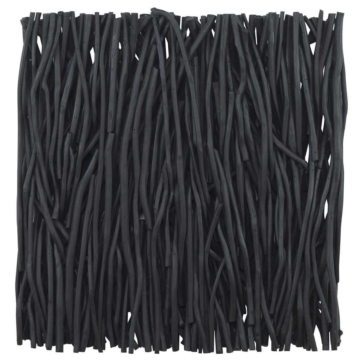 Gathered Teak Square Wood Wall Decor, Black