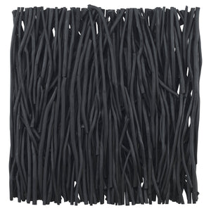 Gathered Teak Square Wood Wall Decor, Black