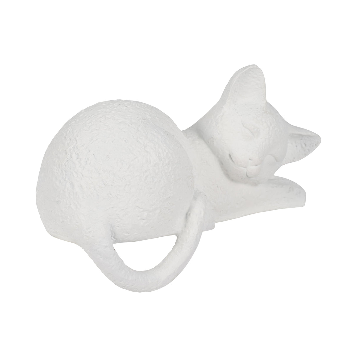 7" Sleeping Kitty, White