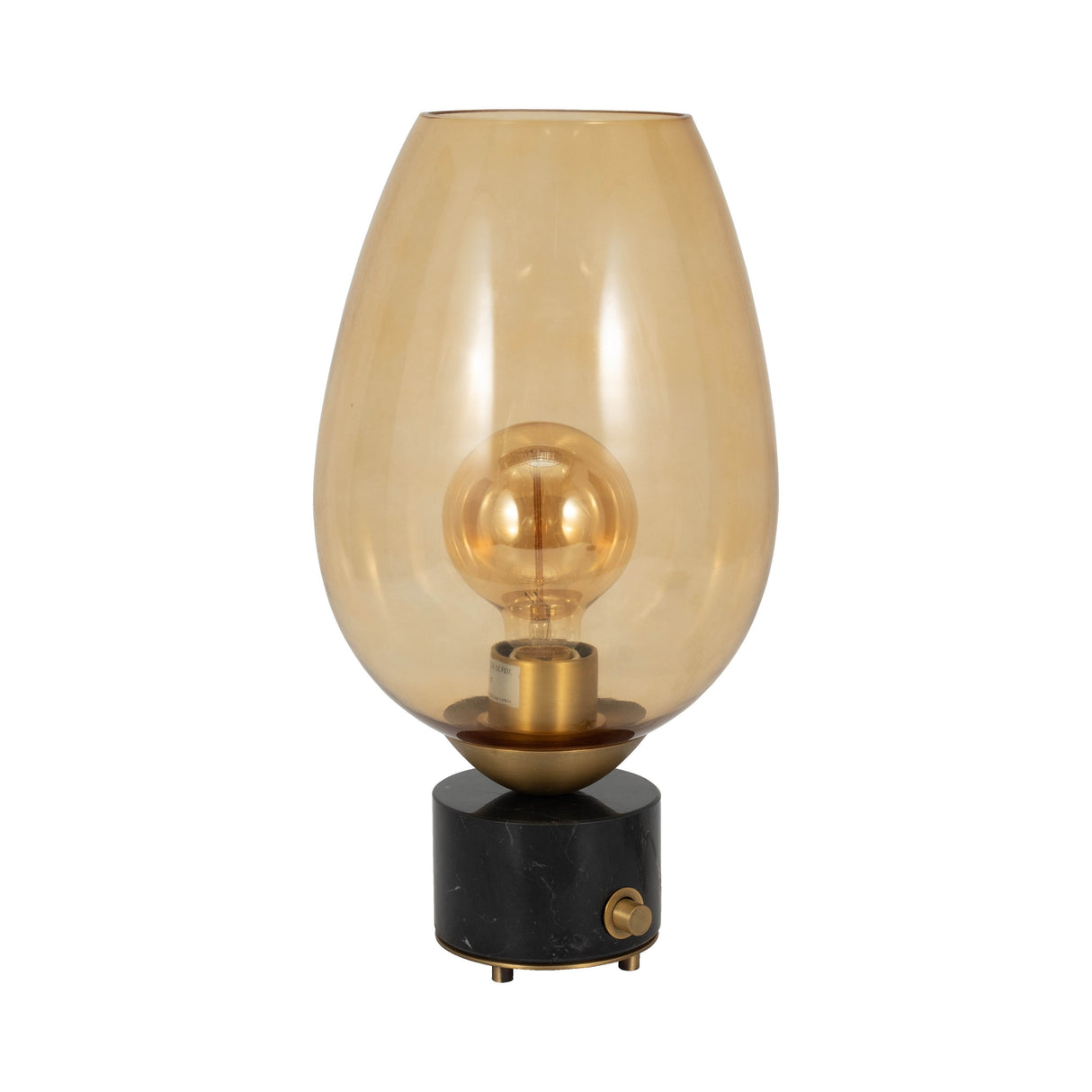 16" Mikeno Glass And Marble Table Lamp, Gold