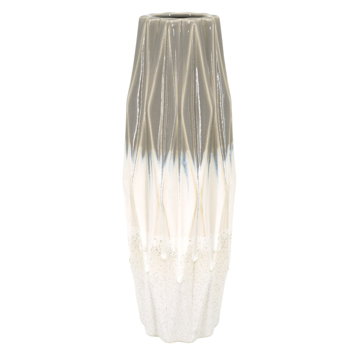 17" Calista Cream Glaze Large Vase