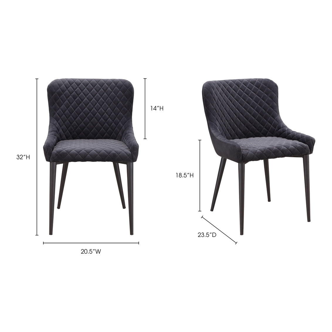 Etta Dining Chair Dark Grey