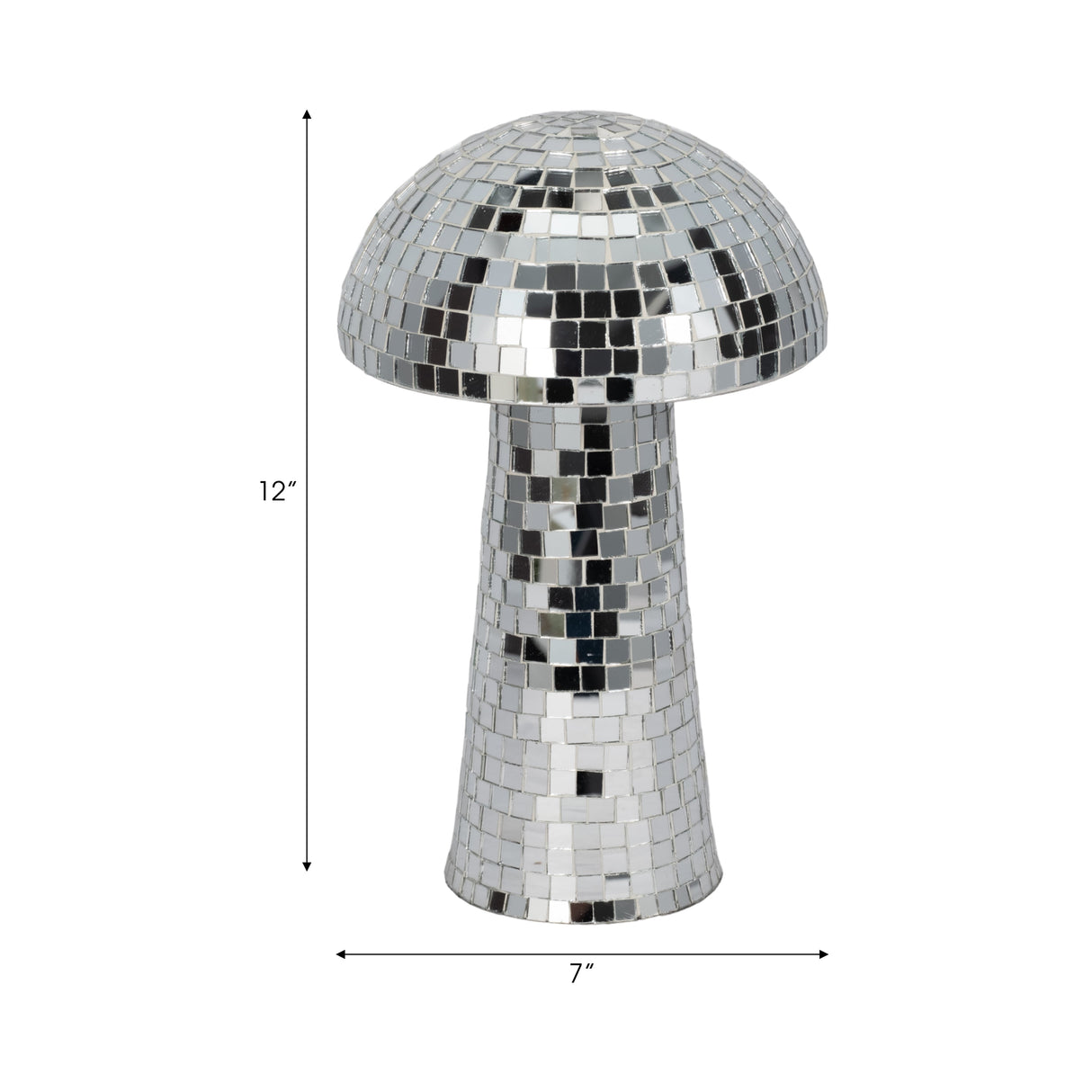 12" Mosaic Mushroom, Silver