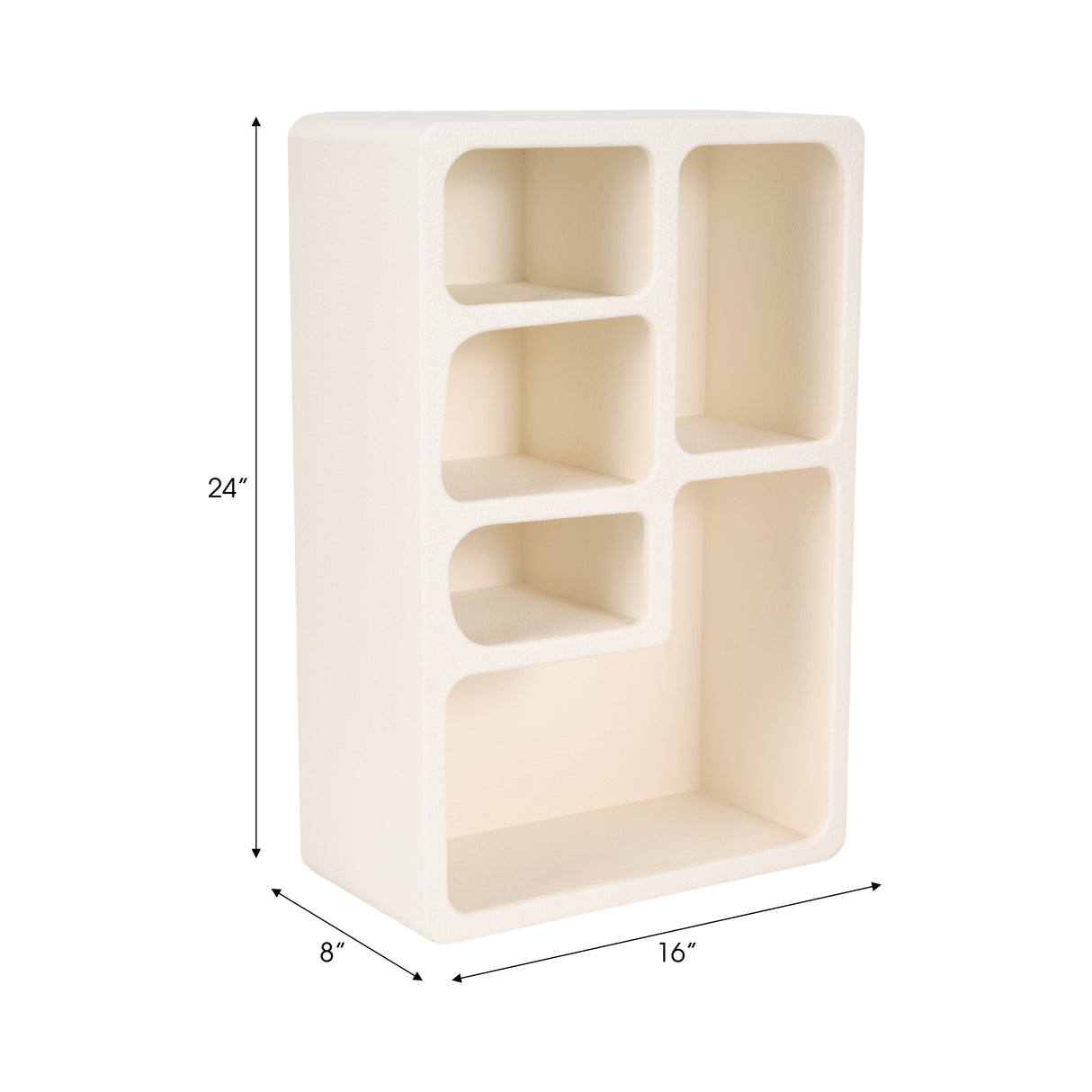 24" Rectangle Rough Finish Wall Shelf, White