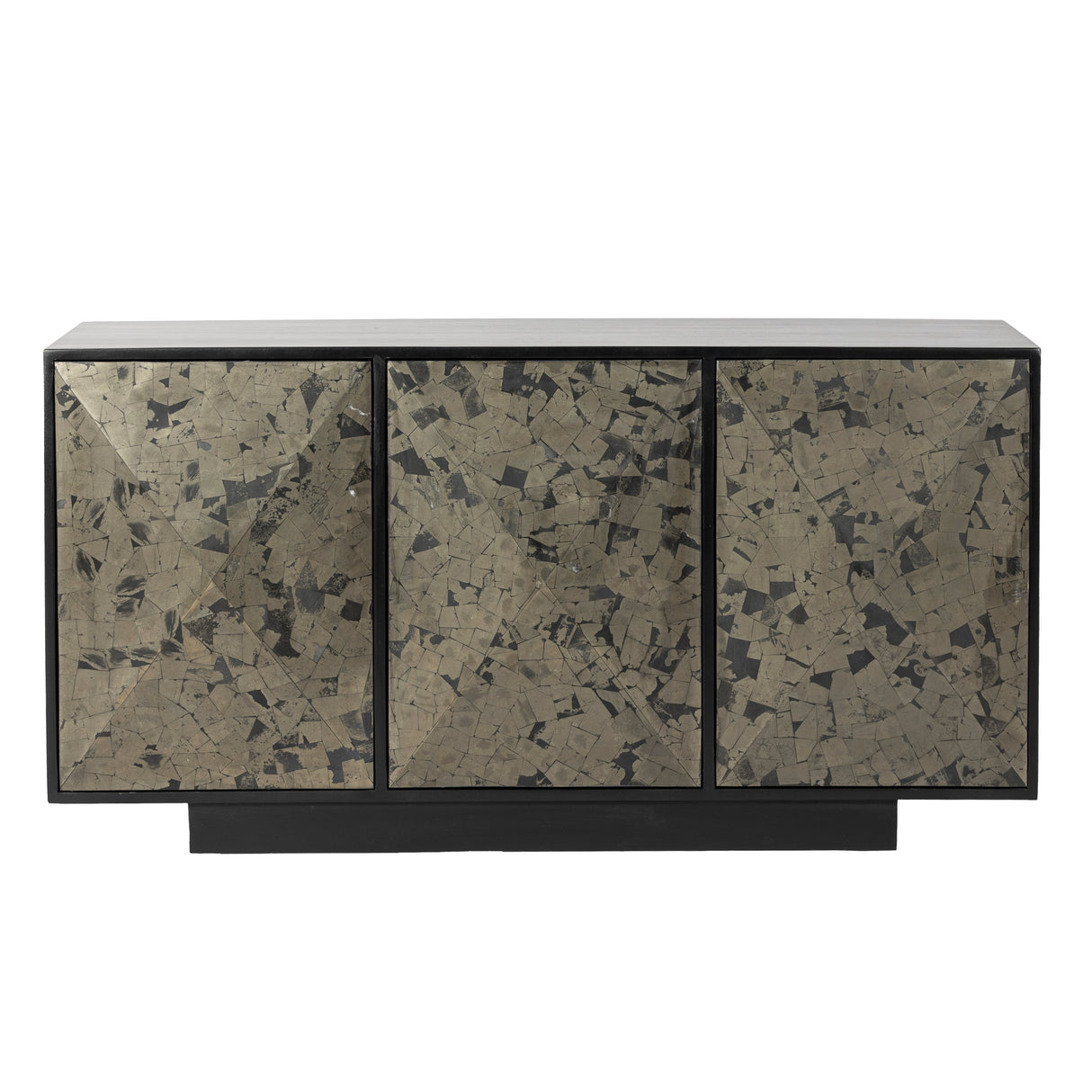 57"livio Pyrite Semi-precious Stone&wood Sideboard