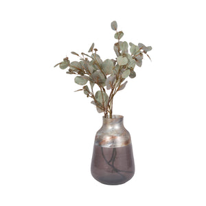 12" 2-tone Glass Vase, Grey Multi