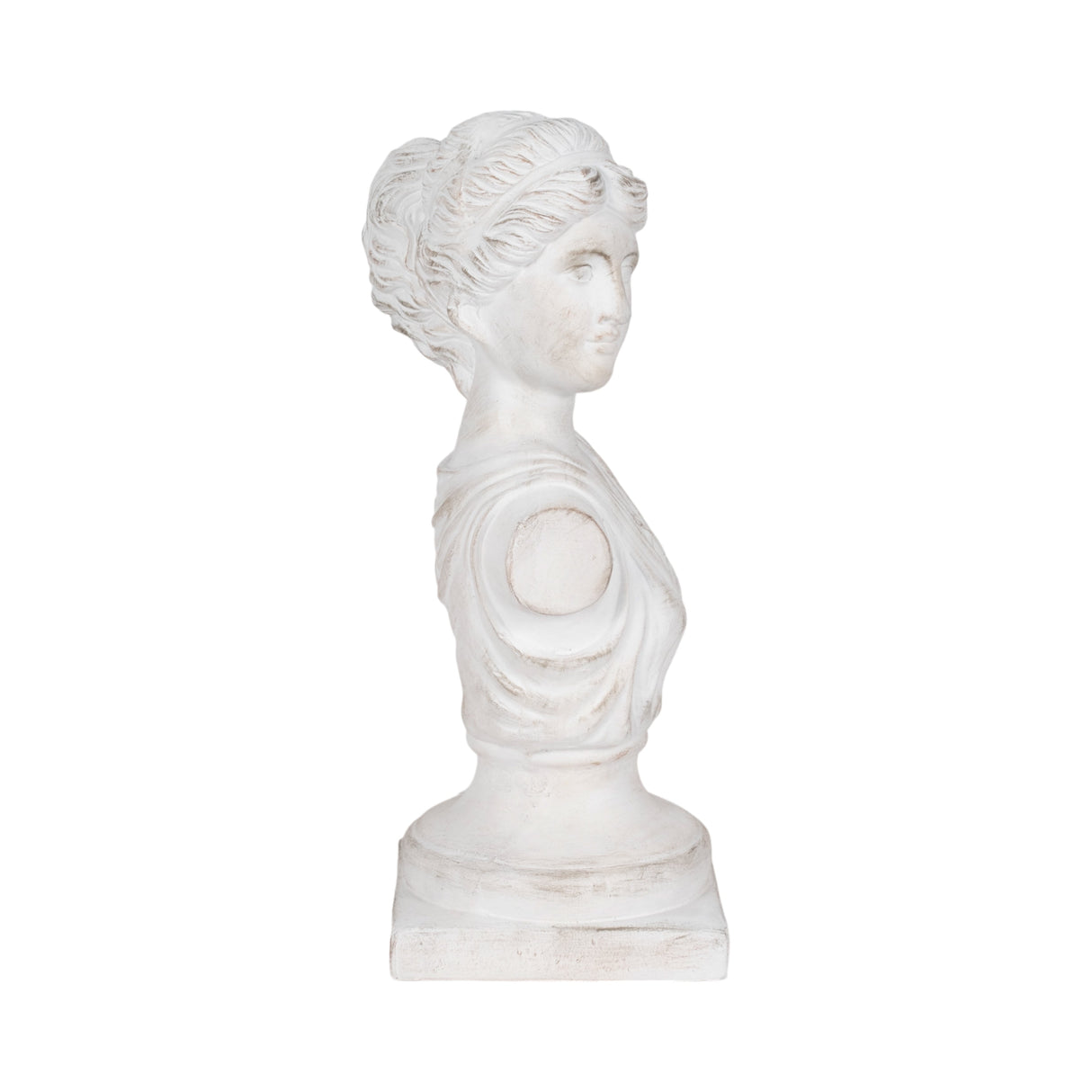 20" Venus Bust Distressed Resin, White