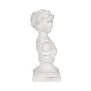 20" Venus Bust Distressed Resin, White