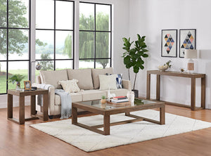 Glass Top Dark Brown Coffee Table