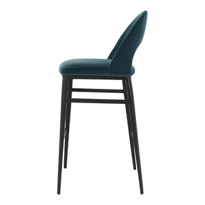 Roger Barstool Teal Velvet