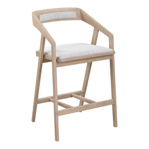 Padma Oak Counter Stool Light Grey