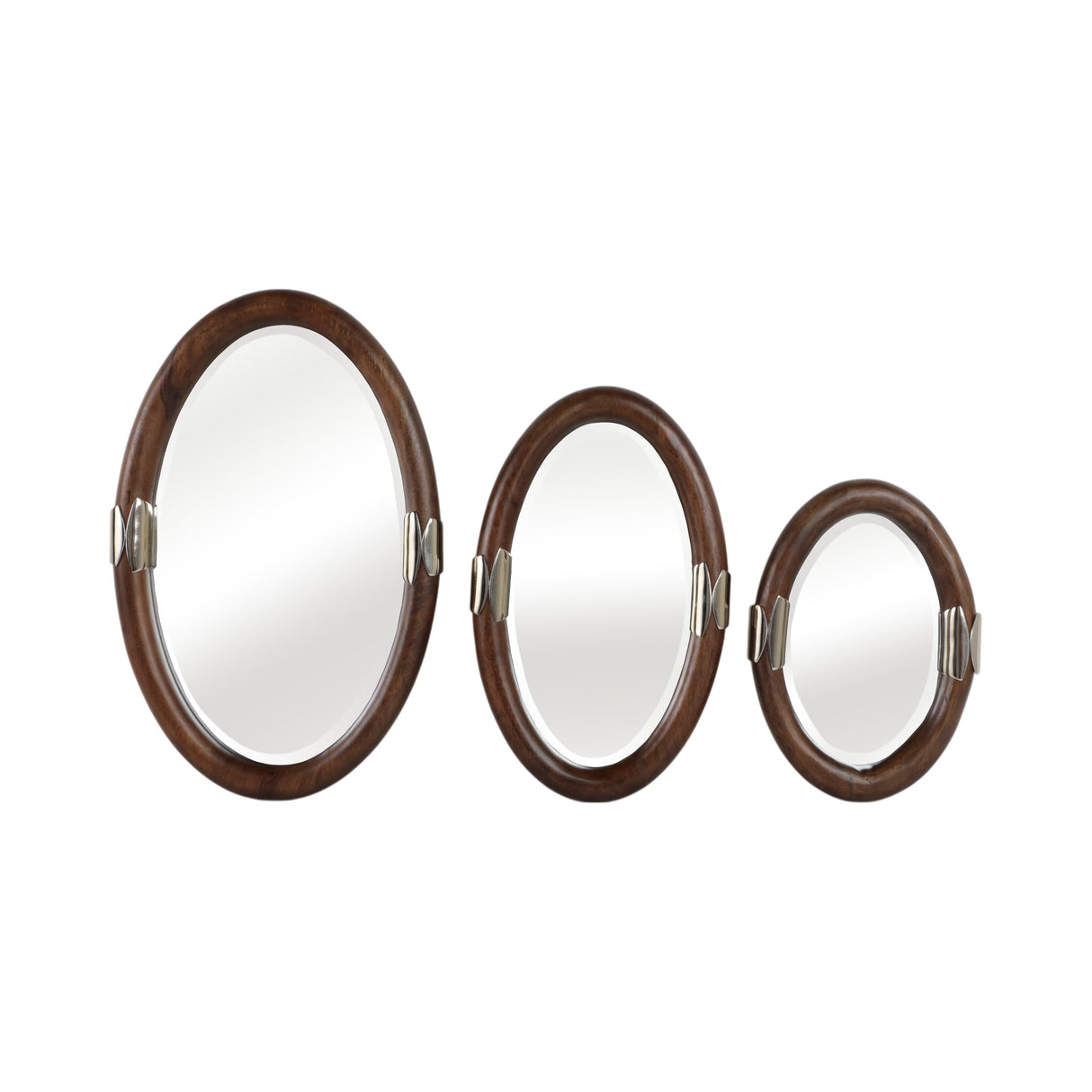 S/3 22/18/14" Sheffield Wall Mirror With Wood Fram