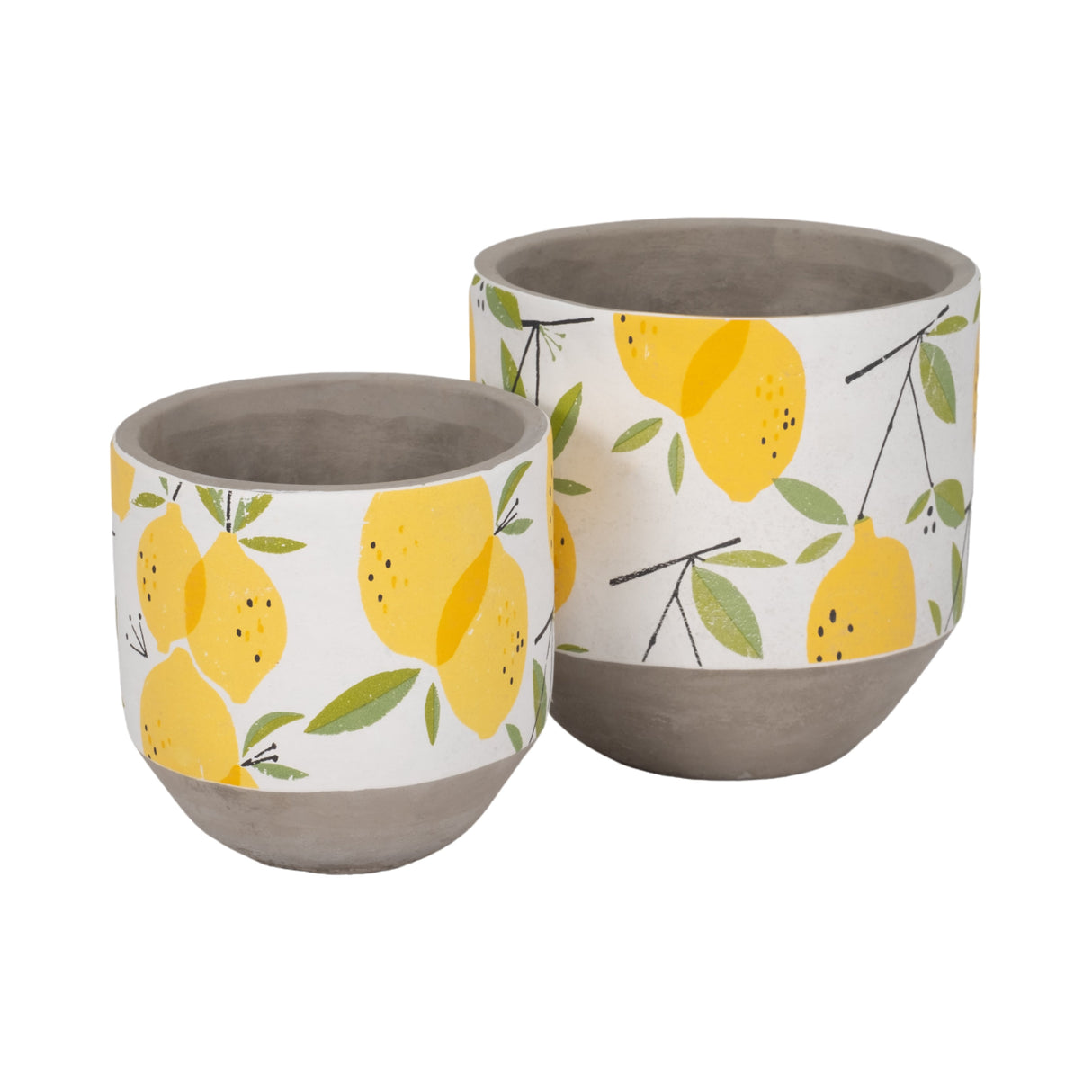 S/2 6/7" Growing Lemons Planter, Multi