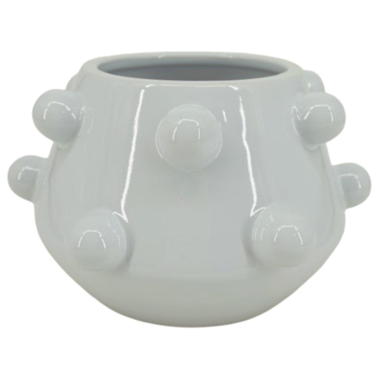 10" Tapered Bubble Planter, White
