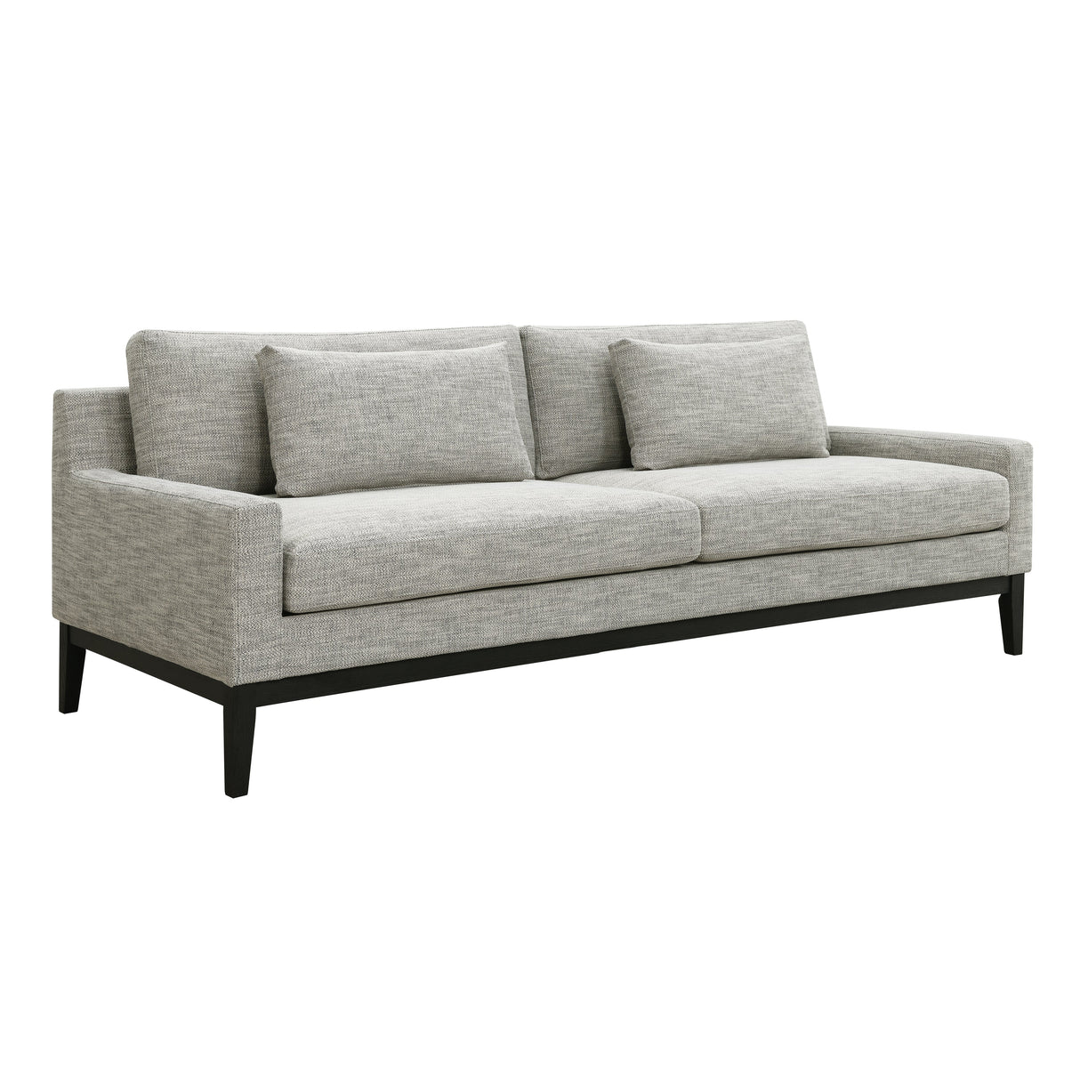 WOOD, 3-SEATER BOLSTERED SOFA, TAN