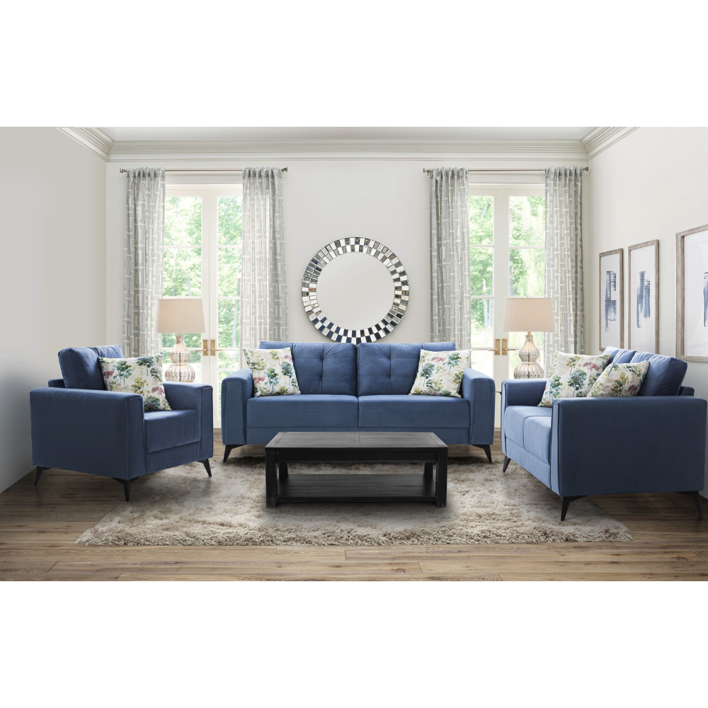 Brandon Beloved Dark Blue Loveseat (144cm)