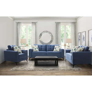 Brandon Beloved Dark Blue Sofa Set