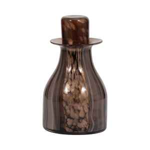 11" Hilary Small Brown Glass Bottle