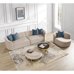 Dana Beige Mustard Sofa (232cm/287cm)