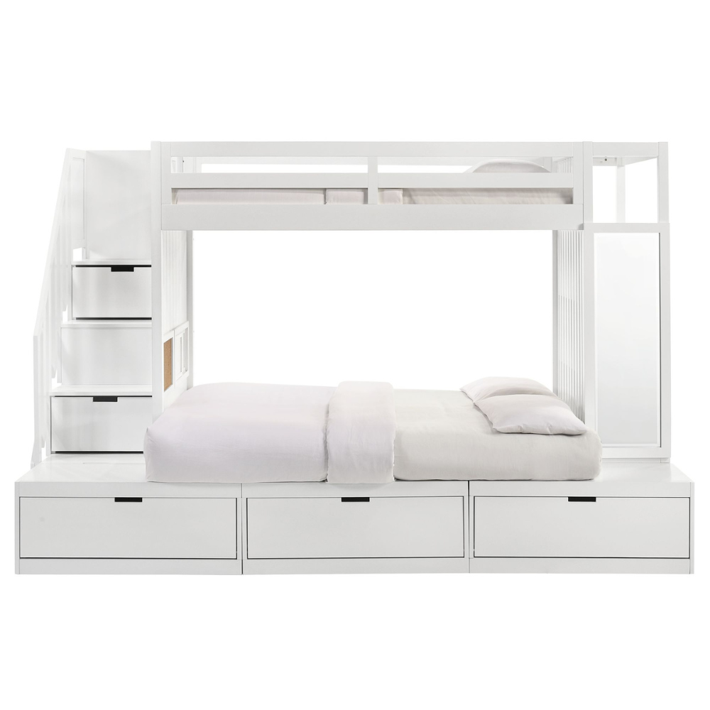 Brian Twin Over Full Bunk Bed W/Three Storage Drawers In White