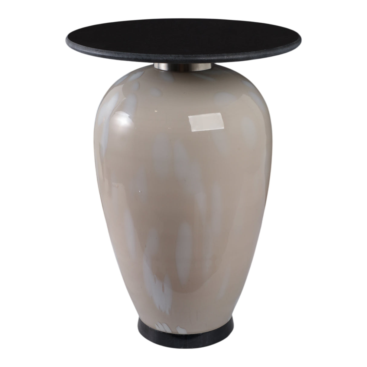 22" Bahia Tall Art Table W/marble Top, White