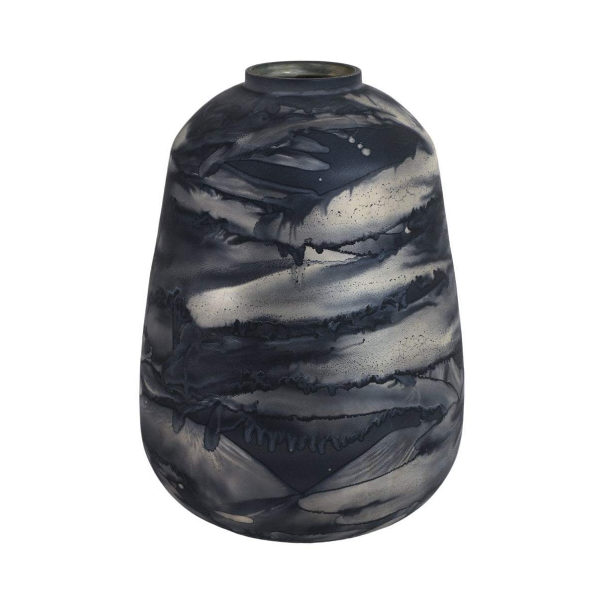 12" Annecy Medium Blue Glass Vase