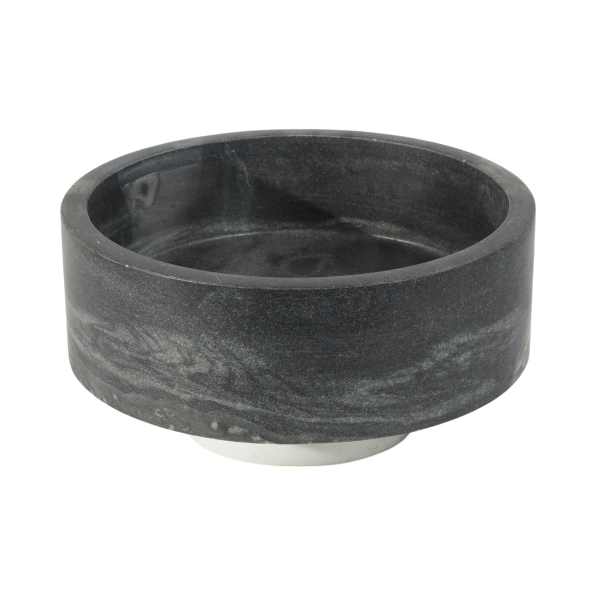12" Satine White & Black Marble Bowl