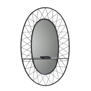 BLACK METAL SCONCE MIRROR