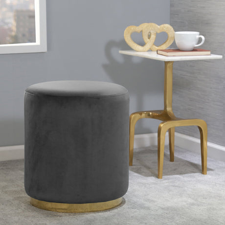 Velveteen Stool, Charcoal