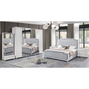 Off-White Feather Bedroom Set