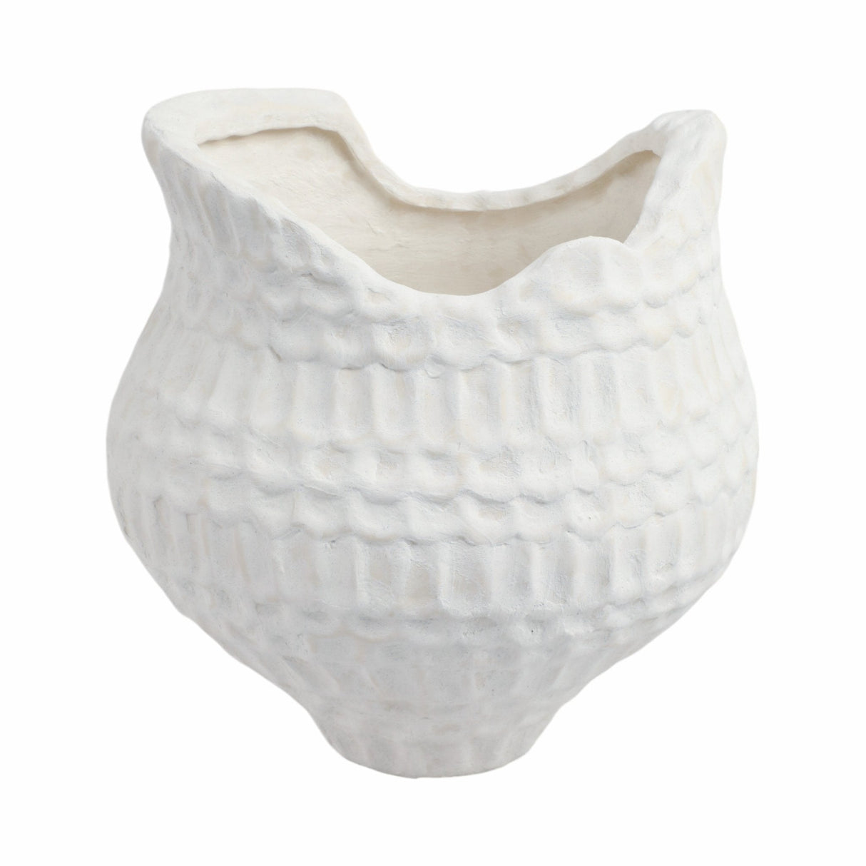 12"callan Small 3d Printed Porcelain Vase, Ivory